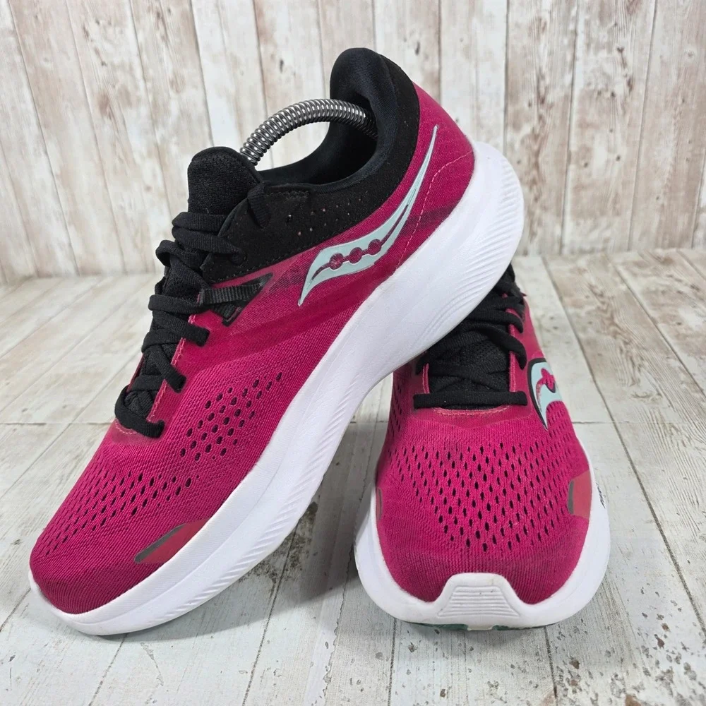 Saucony Ride 15 Womens Running Shoes Berry Black Teal S10830-16 Size 10